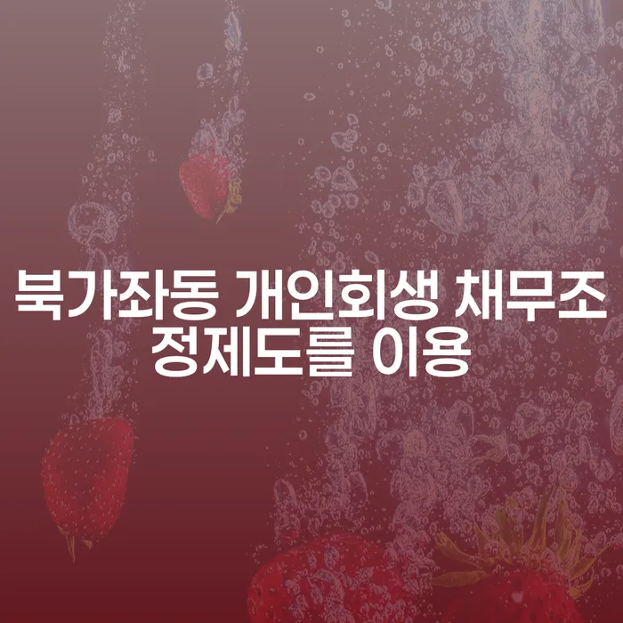 북가좌동 개인회생 채무조정제도를 이용