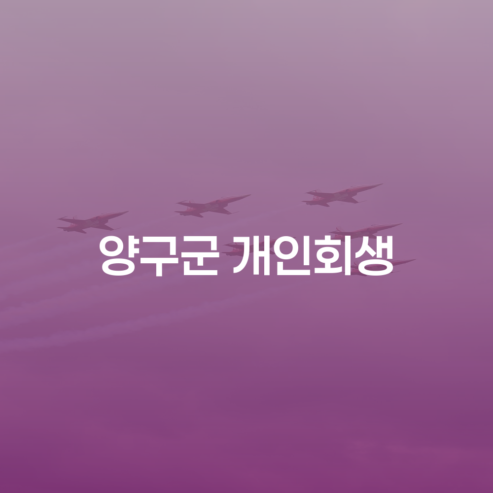 양구군 개인회생 절차와 성공적인 사례