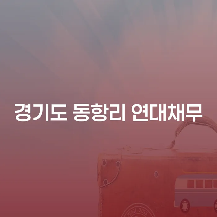 경기도 동항리 연대채무, 해결할 수 있는 방법은 무엇일까요?